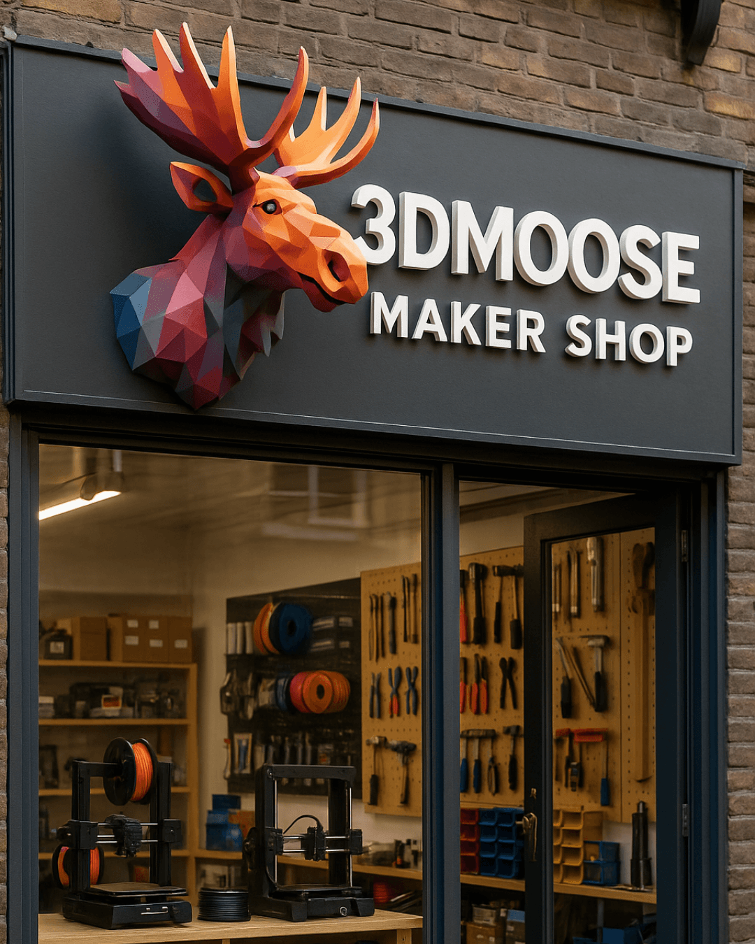 3DMoose Maker Mağazası vitrin görünümü ve maker araçları