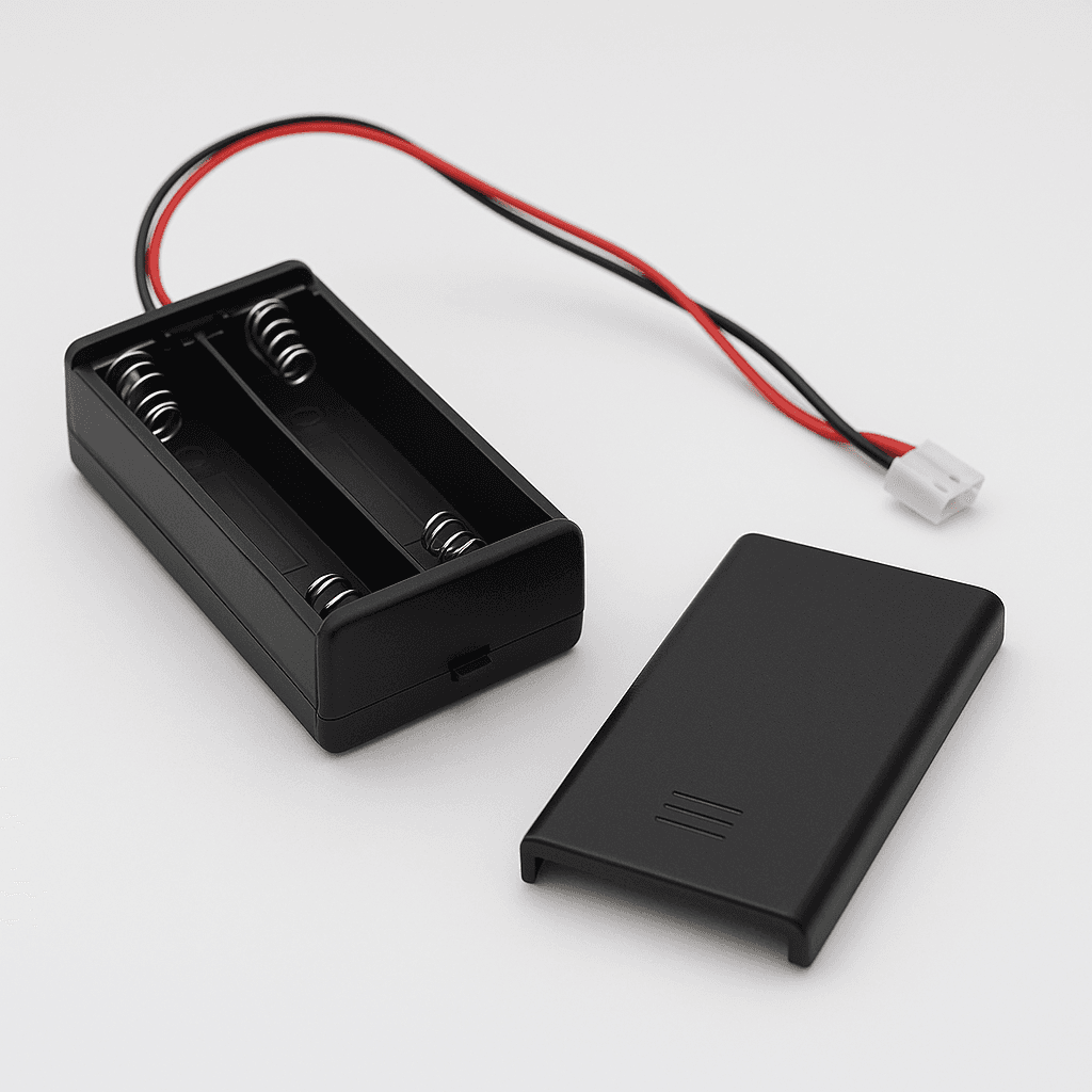 Battery holder + 2 × AAA alkaline batteries (or USB power)