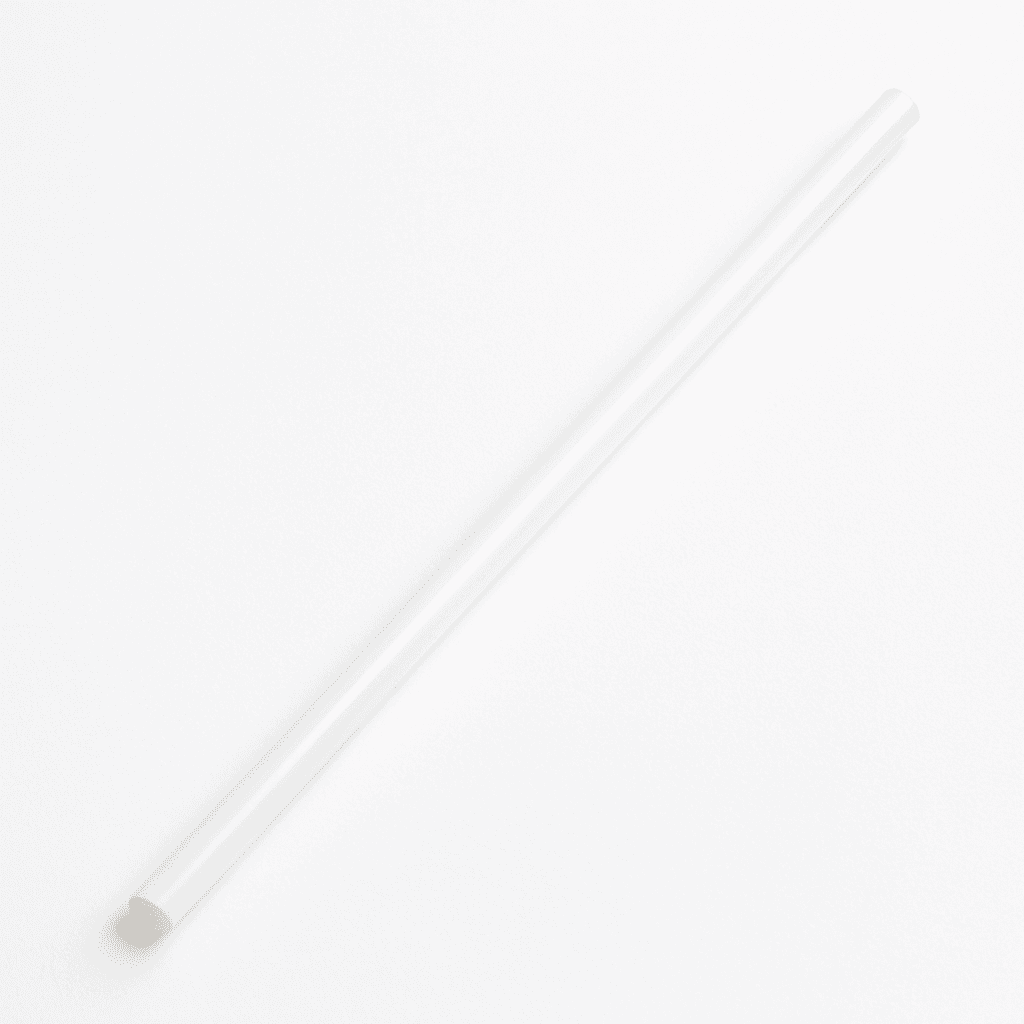 Plastic straw (15–20 cm) and a large leaf found outdoors 🍃