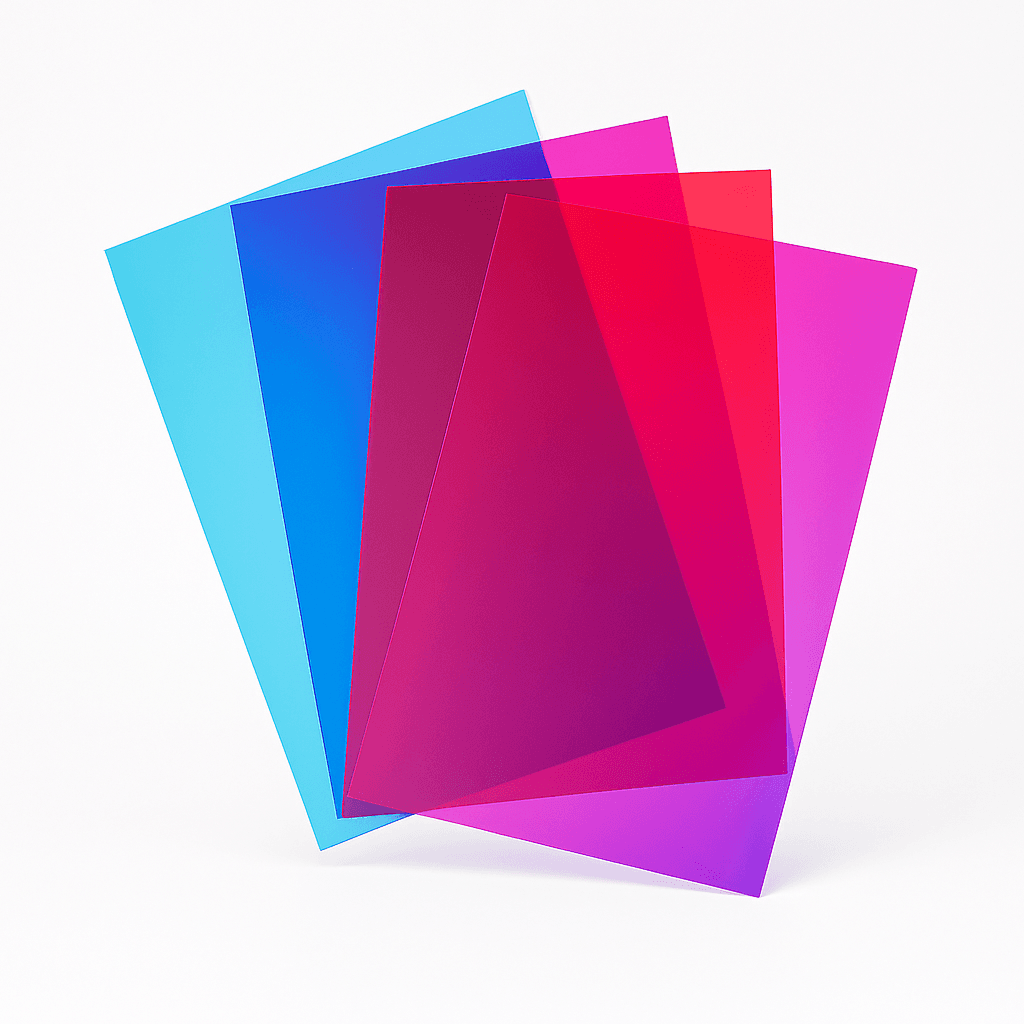 Transparent colored A4 paper (preferably 2–3 different colors)