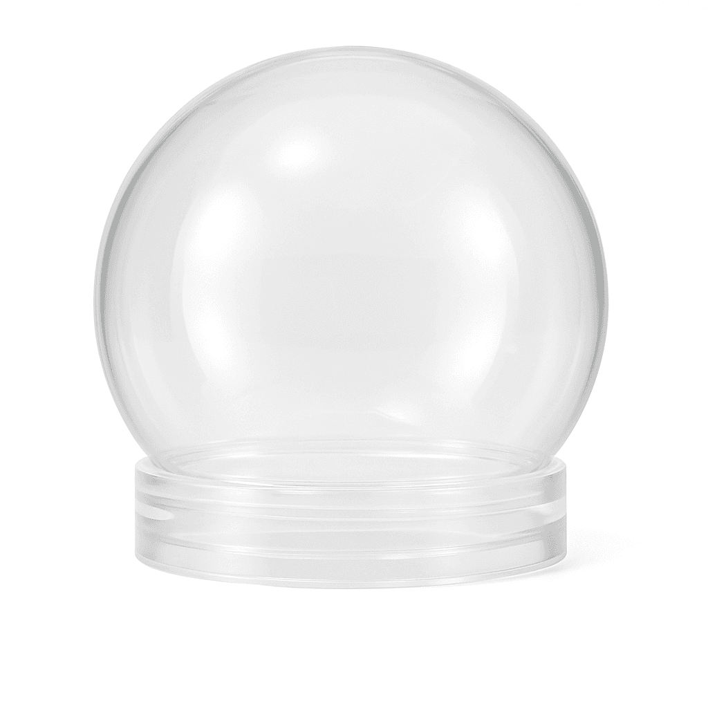 Clear plastic snow globe with lid